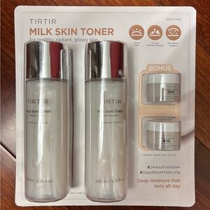 New! Set Of 2 TIRTIR Milk Rice Skin Toner 200ml + 2 Ceramic Cream 15 ml